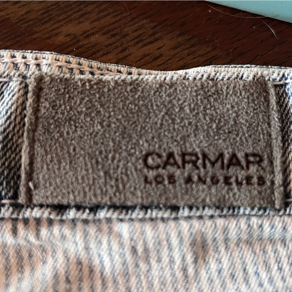 Carmar Denim Pinstriped Patchwork Cutoff Jean Sho… - image 6